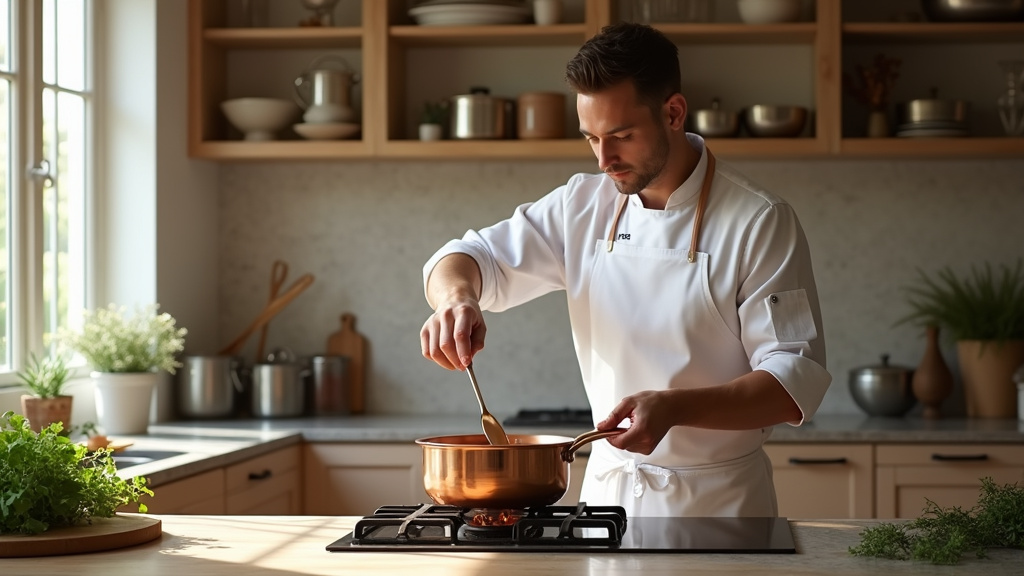 Alain Ducasse en cuisine, toujours proche des produits et des artisans