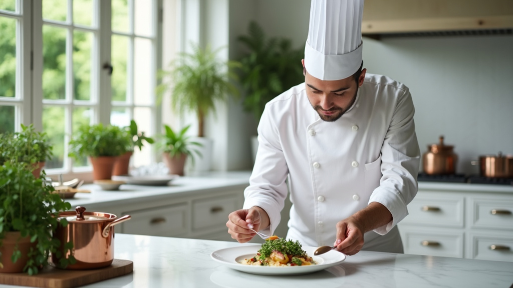 Alain Ducasse au Plaza Athénée à Paris, restaurant emblématique de son empire gastronomique