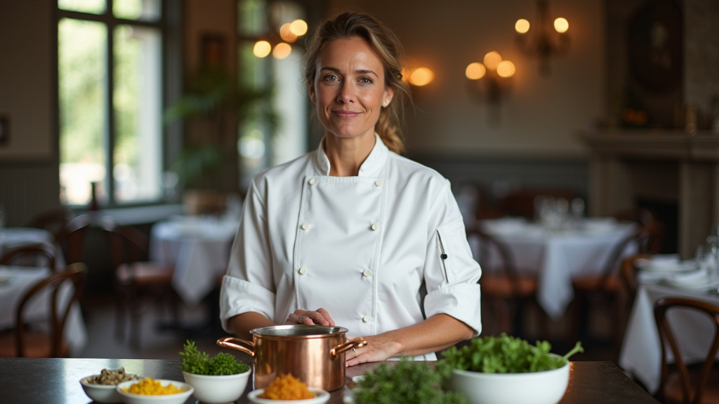 Anne-Sophie Pic lors d'un événement culinaire à Paris
