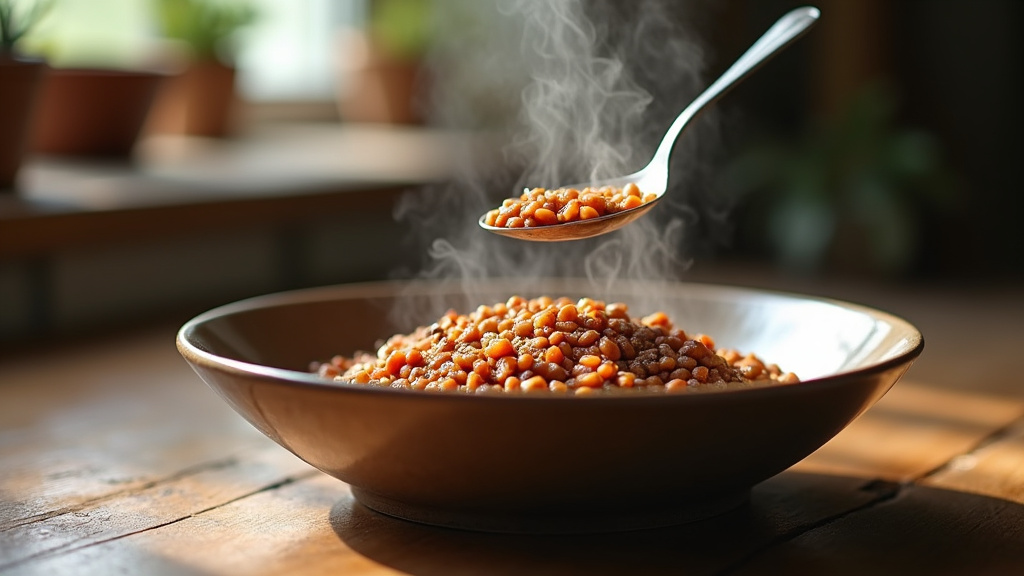 Sachet de lentilles sèches avec une balance de cuisine