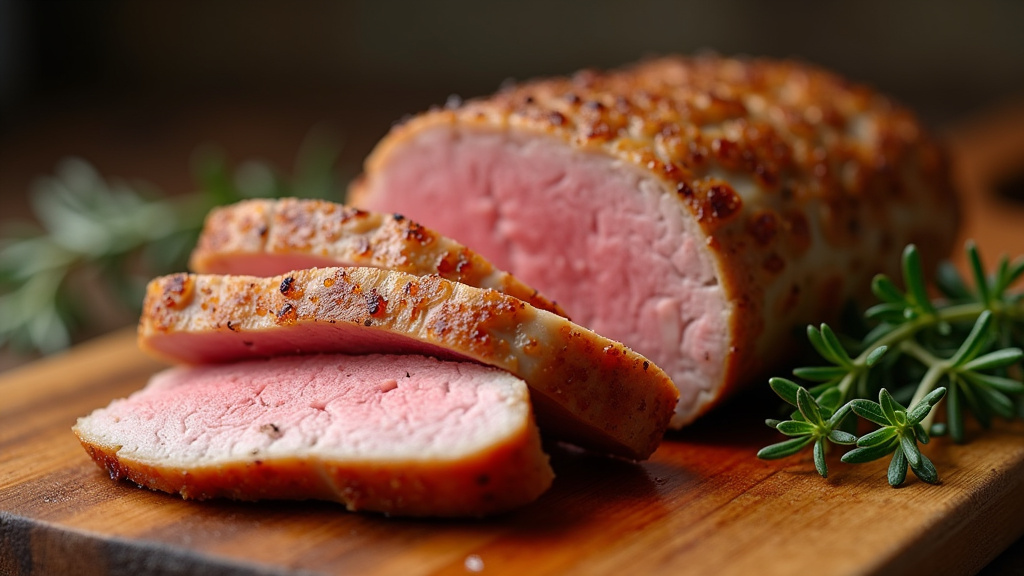 Filet mignon de porc en cours de cuisson dans un plat au four