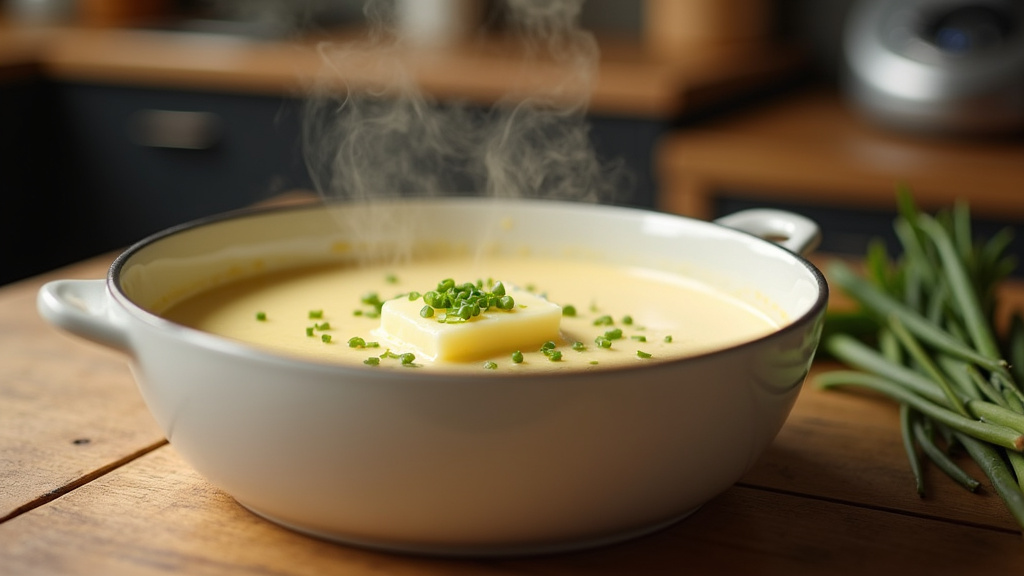 Fondue de poireaux onctueuse préparée dans un Thermomix