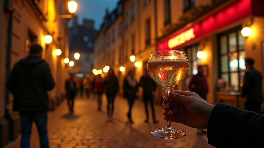 Intérieur du Combi Bar à Rennes avec néons et ambiance vintage