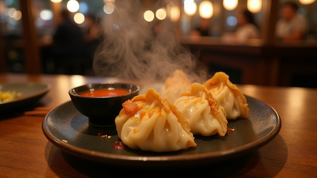 Gyoza bar tendance à Paris en 2026 avec ambiance feutrée et plats présentés artistiquement