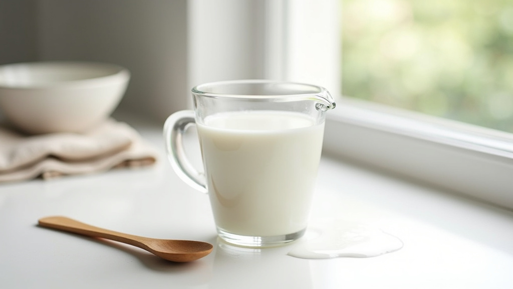Crème anglaise dans un bol avec 200 ml de lait