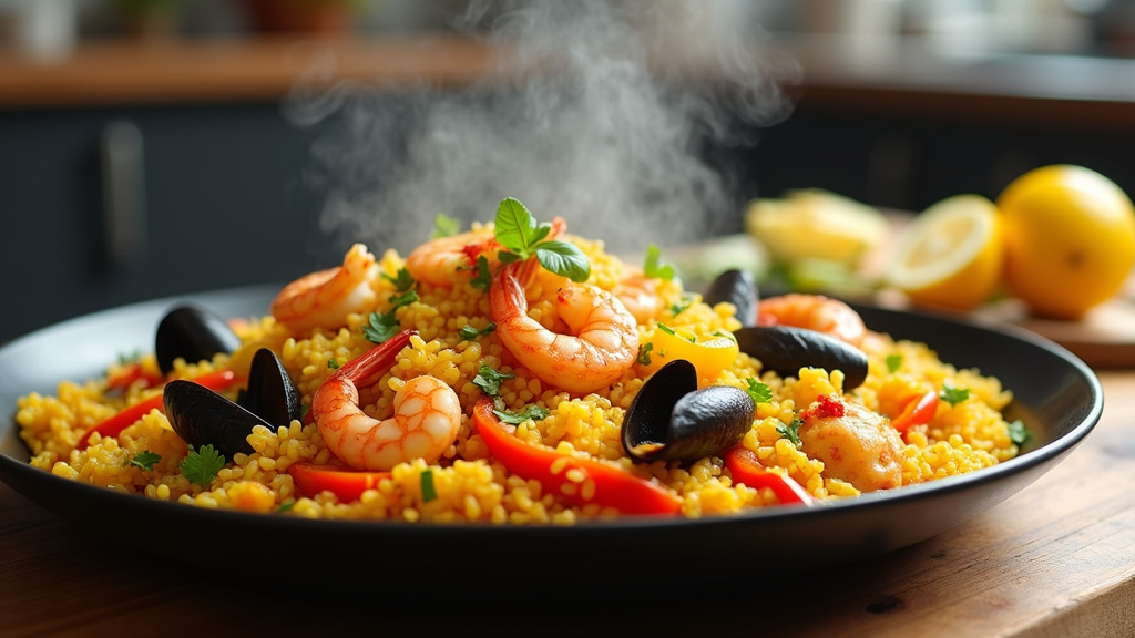 Cookeo avec une paella prête à servir
