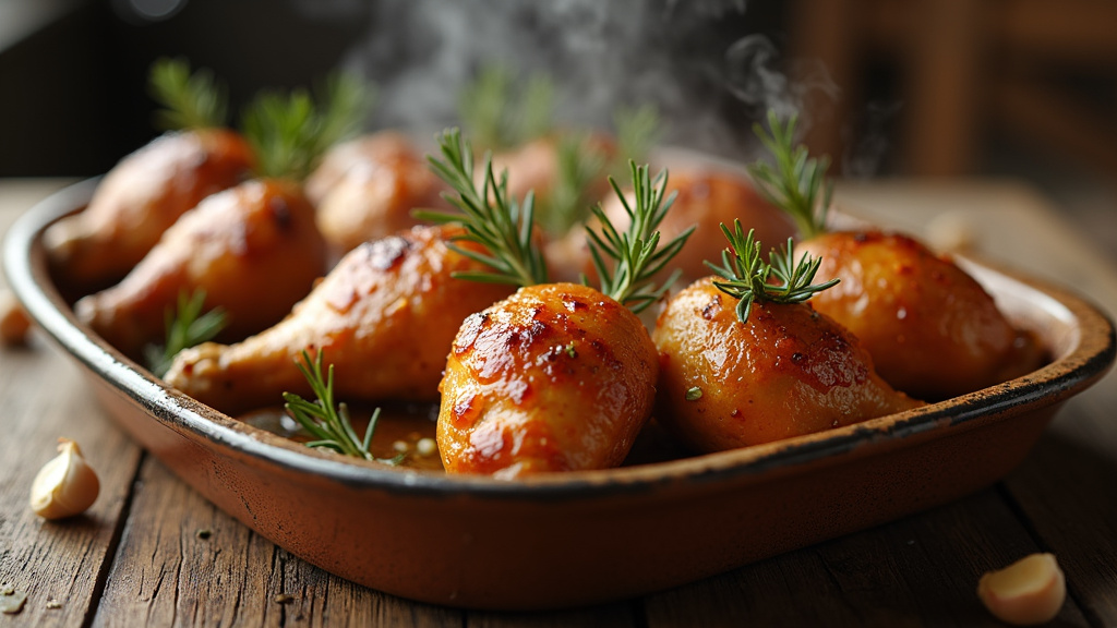 Pilons de poulet frais sur une planche à découper