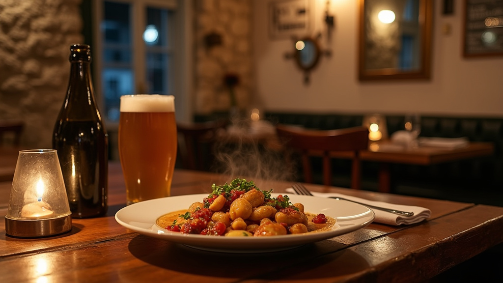 Terrasse animée d'un bar à Bar-le-Duc en soirée