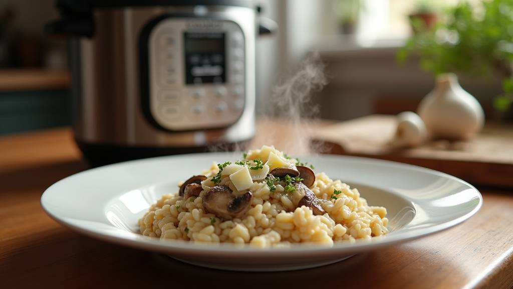 Risotto aux champignons préparé dans un Cookeo