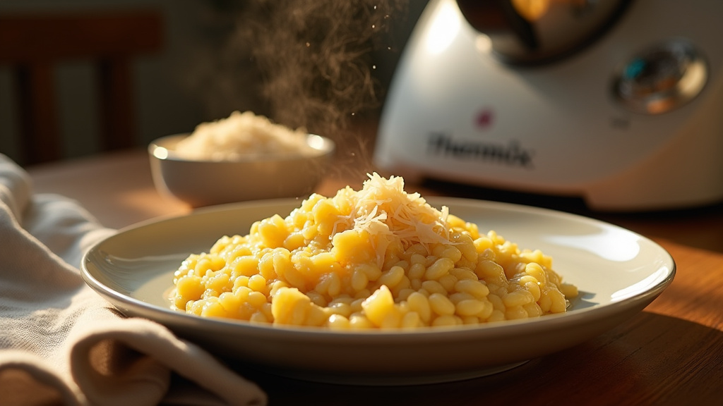 Préparation du risotto dans le bol du Thermomix