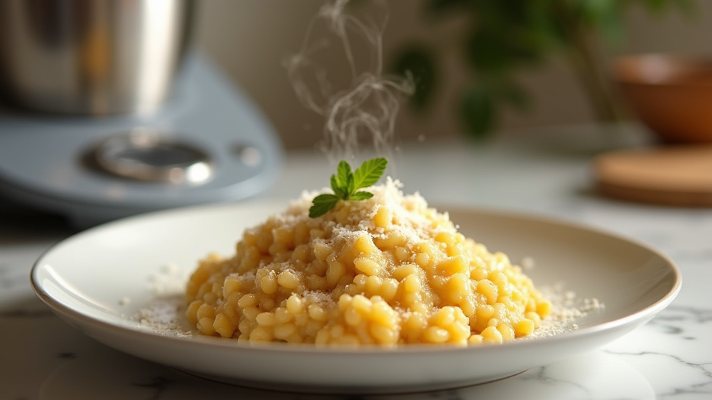 Risotto crémeux préparé avec un Thermomix