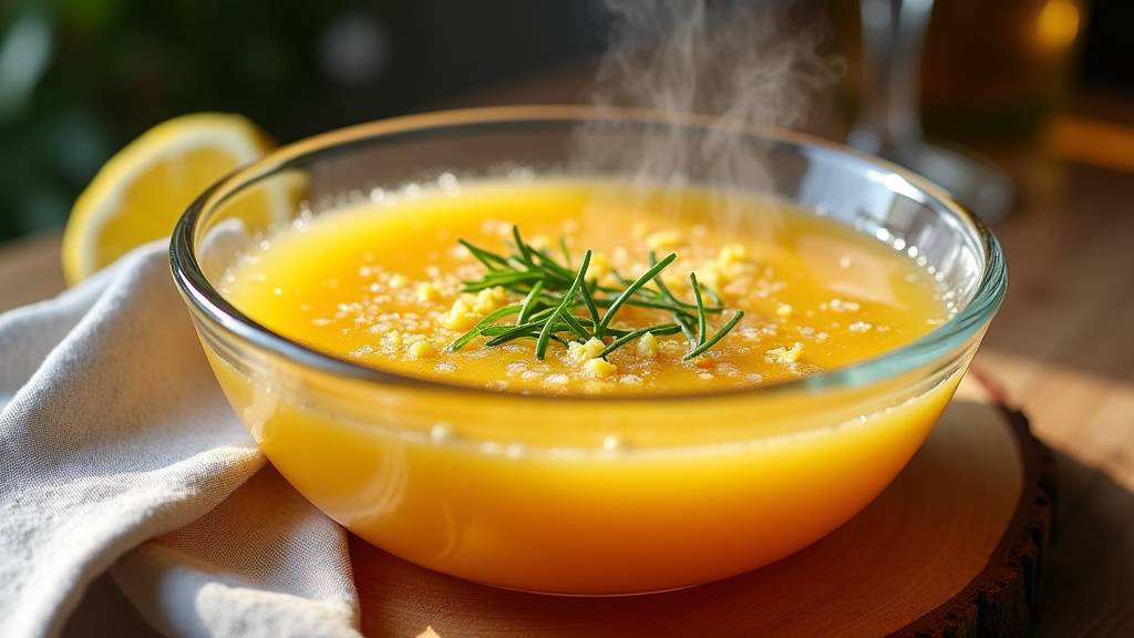 Préparation de la soupe champenoise dans une carafe avec des bulles