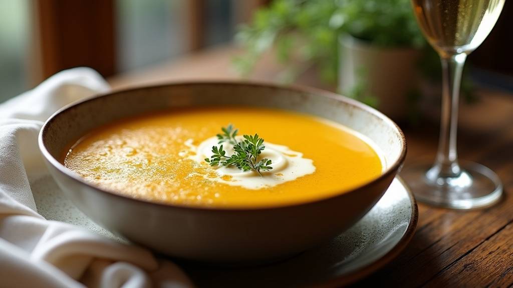 Soupe champenoise servie avec des amuses-bouches pour un apéritif réussi