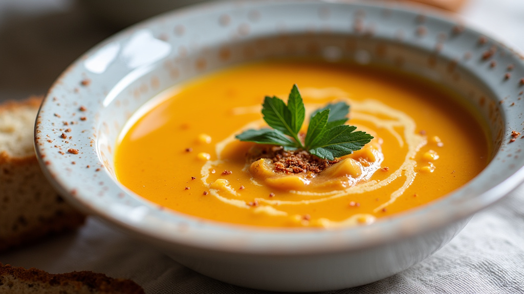 Différentes variantes de soupes Thermomix dans des bols colorés