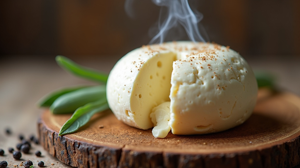 Pot de stracciatella fumée artisanale dans une épicerie italienne