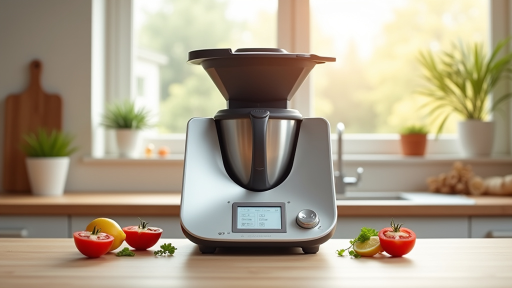Détail du bol en inox du Thermomix TM7 et ses accessoires